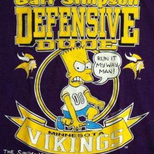 Vintage 1990 Bart Simpson Minnesota Vikings t-shirt