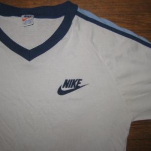 Vintage 1980's Nike Orange Tag v-neck t-shirt, soft and thin