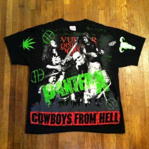 Vintage 1992 Pantera all-over print heavy metal t-shirt