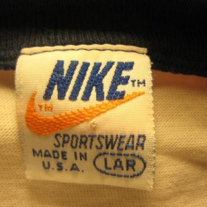 Vintage 1980's Nike Orange Tag v-neck t-shirt, soft and thin