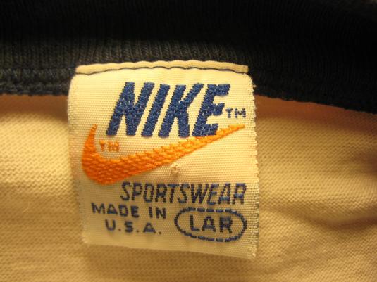 Vintage 1980's Nike Orange Tag v-neck t-shirt, soft and thin Defunkd