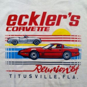 Vintage 1984 Florida Corvette shop ringer t-shirt