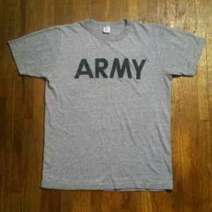 Vintage Champion brand heather grey army t-shirt