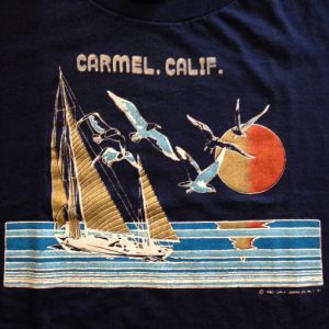 Vintage 1980's Carmel, California seagulls ocean t-shirt