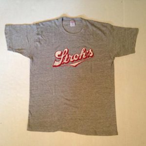Vintage 1980's rayon blend Stroh's Beer t-shirt