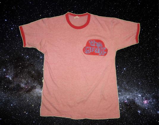 Vintage 1980’s rayon blend ringer t-shirt “Griff”, L-XL