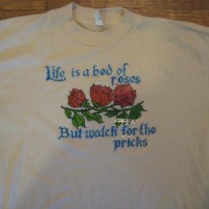 Vintage 1980's funny "watch out for the pricks" t-shirt, L
