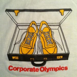 Vintage 1980's corporate Olympics marathon sneakers t-shirt