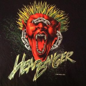 Vintage 1980's heavy metal headbanger demon t-shirt