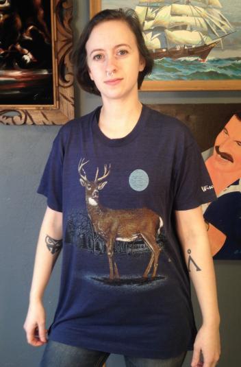 Vintage 1980’s moonlight deer soft and thin t-shirt