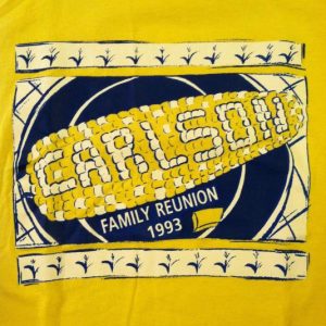Vintage 1993 Carlson Family Reunion cute corn t-shirt