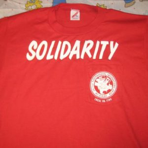 vintage 1980's "Solidarity" union t-shirt, soft and thin