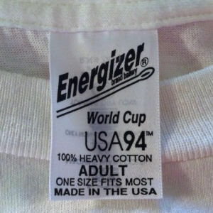 Vintage 1994 World Cup soccer football Energizer t-shirt