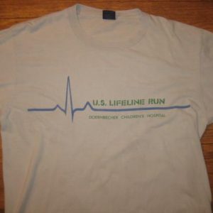Vintage 1980's Nike blue tag t-shirt, Hospital marathon LS