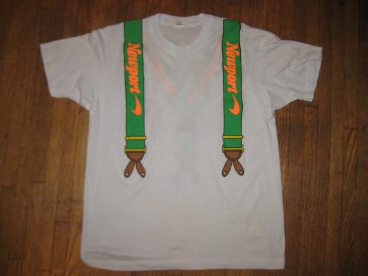 Vintage 1990 Newport suspenders t-shirt, soft and thin