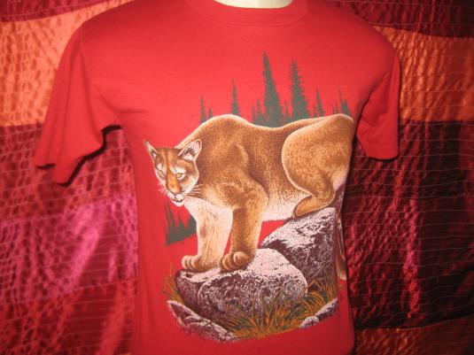 Vintage 1980’s mountain lion t-shirt, soft and thin, medium | Defunkd