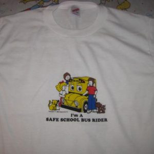vintage 1980's "I'm a safe school bus rider" t-shirt
