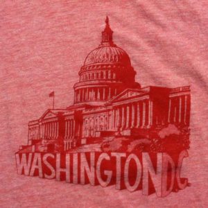Vintage 1980's Washington DC heather red ringer t-shirt