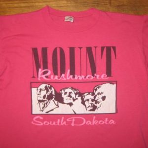 vintage 1980s pink Mount Rushmore t-shirt, soft and thin, XL