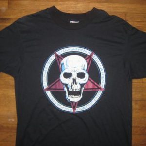 Vintage 1980's bad-ass skull & pentagram t-shirt, soft/thin