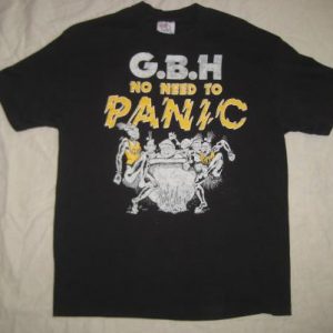 Original vintage 1987 GBH t-shirt, No Need To Panic