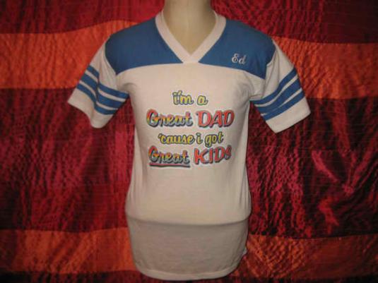 Vintage 1980’s great dad, great kids iron-on t-shirt, S M