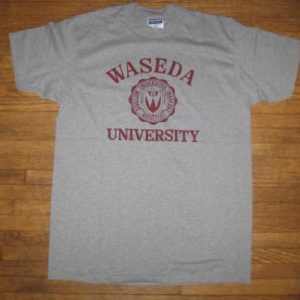 Vintage 1980's Waseda University t-shirt, soft and thin, L