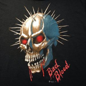 Vintage 1980's Bad Blood spiky skull badass t-shirt