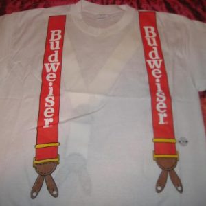 Vintage 1990 Budweiser suspenders t-shirt, L-XL