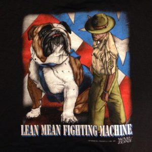 Vintage 1992 3D Emblem military bulldog t-shirt