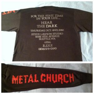 Vintage 1986 Metal Church The Dark promo t-shirt