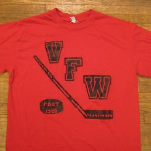 Vintage 1980's VFW hockey t-shirt, soft and thin, large