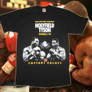 Vintage 1991 Tyson vs Holyfield boxing match t-shirt, large