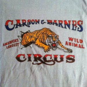 Vintage late 80's Carson & Barnes circus tiger t-shirt