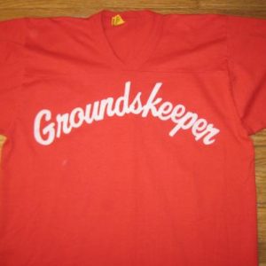 Vintage 1980's "Groundskeeper" v-neck t-shirt, L-XL