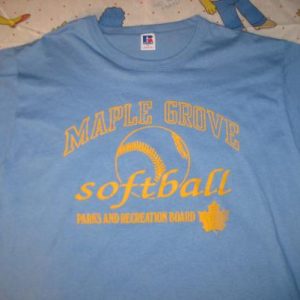 Vintge 1980's Maple Grove softball t-shirt, soft and thin