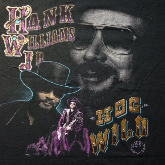 Vintage 1990’s Hank Williams Jr Hog Wild tshirt Defunkd