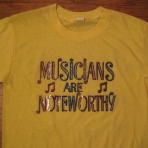 Vintage 1970's geeky band sparkly iron-on t-shirt