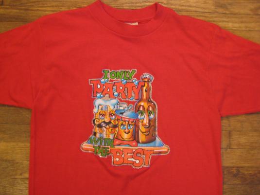 Vintage 1980’s gentlemanly beer iron-on t-shirt, S-M