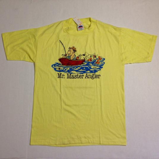 Vintage 1980’s deadstock funny fisherman tshirt Defunkd