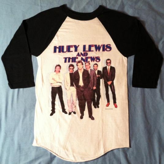 Vintage 1985 Huey Lewis and the News concert raglan t-shirt