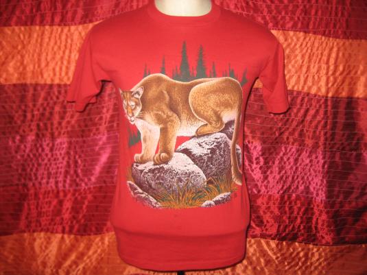 Vintage 1980’s mountain lion t-shirt, soft and thin, medium | Defunkd