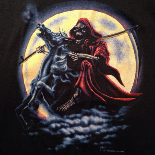 Vintage 1980’s Grim Reaper on horseback death t-shirt