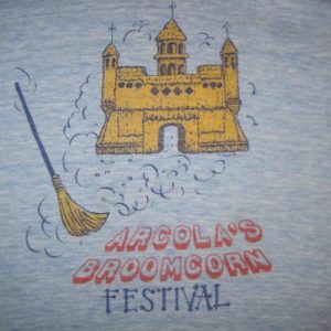 1970's rayon blend ringer t-shirt, Broomcorn festival, M-L