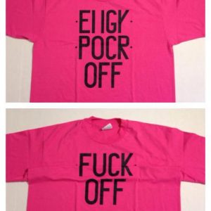 Vintage 1980's crude fold-in "Fuck Off" crass rude t-shirt