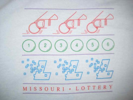 Vintage 1980’s MO lottery t-shirt, soft and thin, L XL