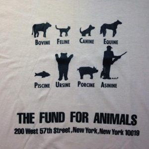 Vintage 1980's anti-hunting animal rights t-shirt