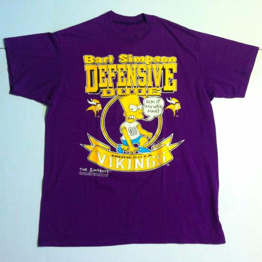 Vintage 1990 Bart Simpson Minnesota Vikings t-shirt