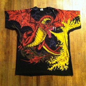 Vintage 1993 badass epic dragon all over print t-shirt