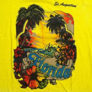 Vintage 1970's Florida surfer palm trees t-shirt